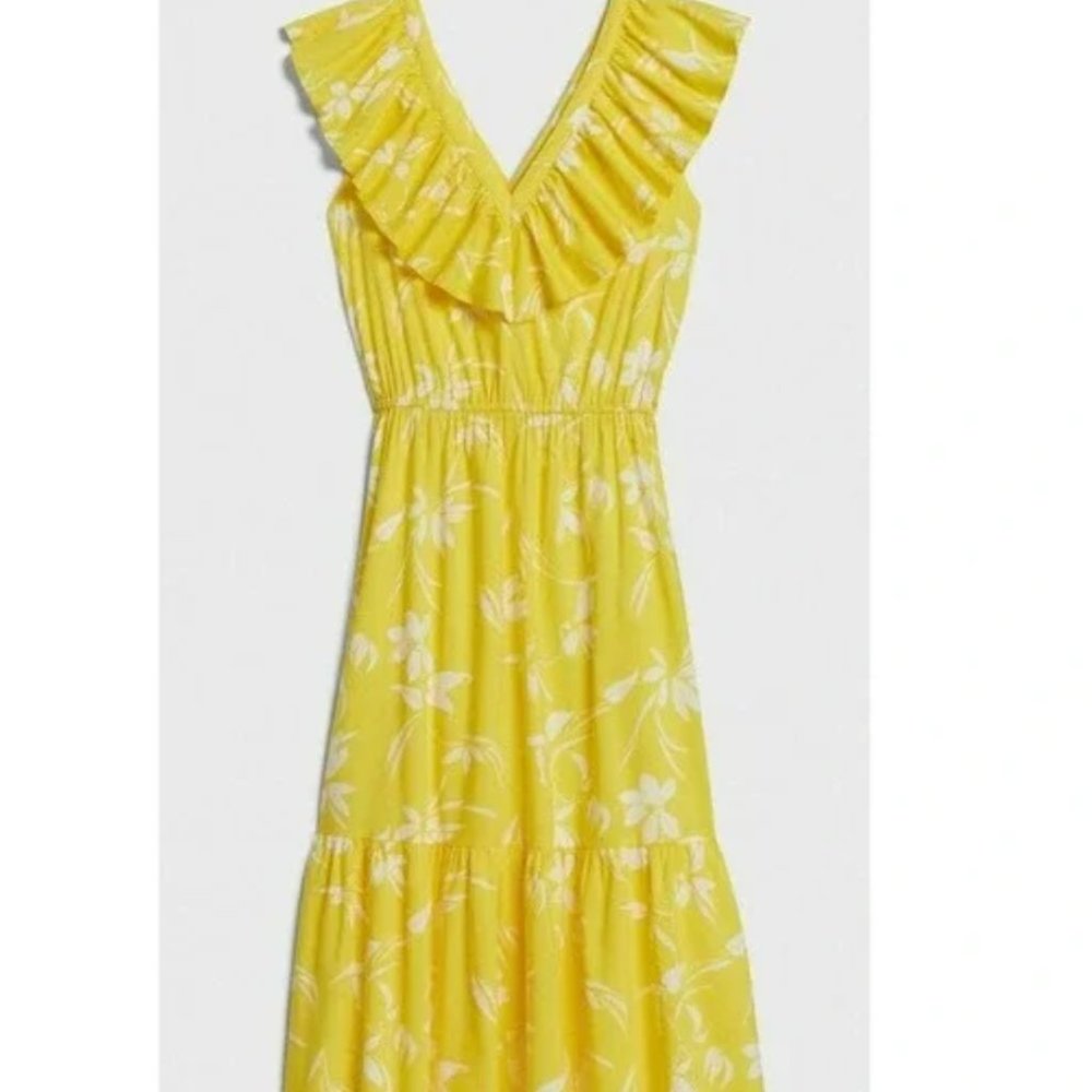 Banana Republic Yellow Summer Dress Petite Small